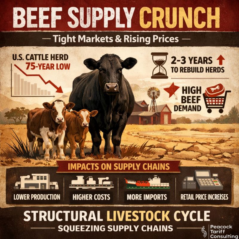 The U.S. Cattle Herd Crisis: Understanding the Structural Supply Shock Reshaping Food Supply Chains