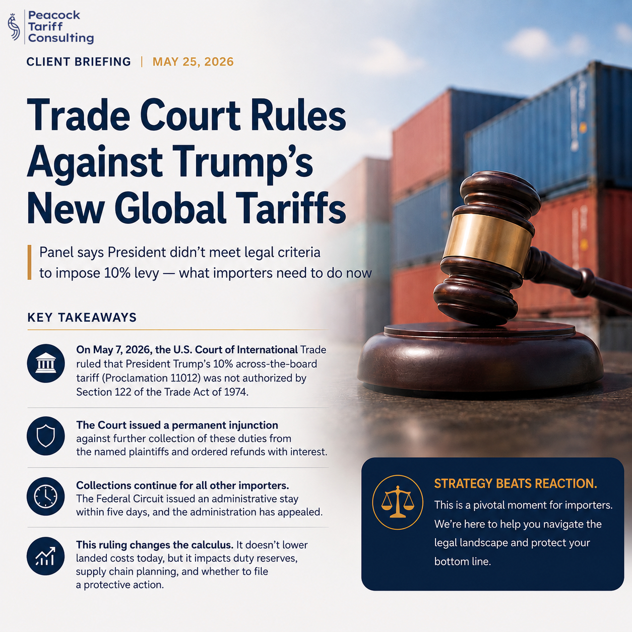 Trade Court Rules Against Trump’s New Global Tariffs