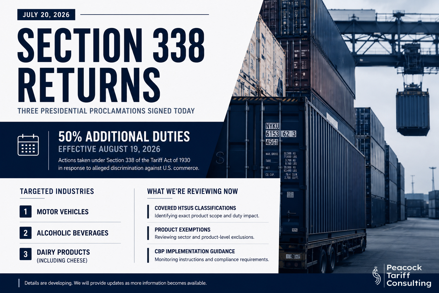 The New Section 338 Tariffs on Canada: What They Are, What They Cover, and What Importers Should Do Before August 19